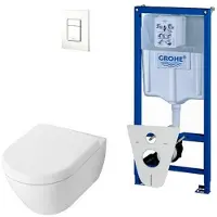 Villeroy & Boch Subway 2.0 DirectFlush Toiletset luxe - softclose grohe reservoir bedieningsplaat - glans wit 720003/0729205/GA26028/SW729014/SW1182666