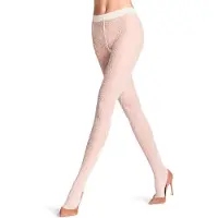 Falke Shell Fragments gedessineerd materiaal transparent 20 DEN panty dames wit - maat M-L