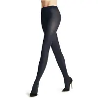 Falke Cotton Touch eenkleurig katoen panty dames blauw - maat L