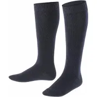 Falke Comfort Wool lang eenkleurig wol kniekousen kinderen blauw - maat 27-30