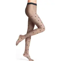 Falke Top Dot gedessineerd materiaal transparent 20 DEN panty dames zwart - maat L
