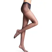 Falke Invisible Deluxe eenkleurig materiaal transparant 8 DEN panty dames blauw - maat S-M