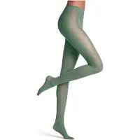 Falke Matt Deluxe eenkleurig materiaal transparant 30 DEN panty dames groen - maat S