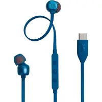 JBL Tune 310C - USB-C Oordopjes voor iPhone 15, 16 & 17 - Bedrade In-ear met Microfoon - Oortjes Bedraad - Pure Bass - Android & Laptop - Blauw