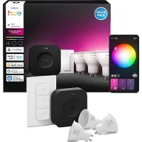 Philips Hue White and Color Starter Pack GU10 3-pack + Bridge Pro + dimmer