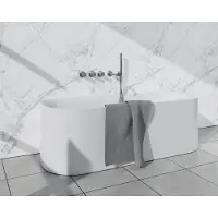 FortiFura Nebbio Badcombinatie-set - thermostaatkraan - wandaansluitbocht met handdouchehouder - metalen doucheslang - staaf handdouche - uitloop - PVD - geborsteld RVS