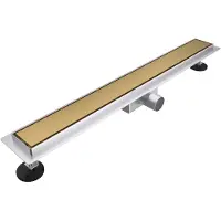 FortiFura Galeria douchegoot - 180cm - gesloten rooster - vloerflens - PVD - geborsteld messing (goud) SW719879/SW1075356