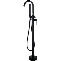 FortiFura Calvi vrijstaande badkraan 113cm met handdoucheset - mat zwart SW377840