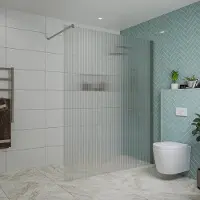 FortiFura Galeria inloopdouche - 160x200cm - ribbelglas - wandarm - PVD - geborsteld gunmetal (antraciet) SW797956/SW797907