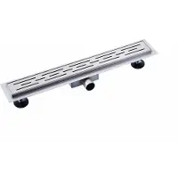 FortiFura Galeria douchegoot - 50cm - met rooster - met vloerflens - PVD - geborsteld RVS SW720437/SW720438