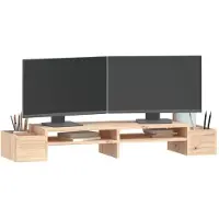 vidaXL Monitorstandaard 100x27,5x15 cm massief grenenhout