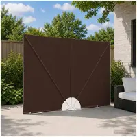 vidaXL Balkon Privacy Scherm 240 x 160 cm Polyester Rechthoekig Bruin