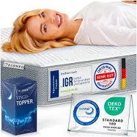 Aktiv shop GmbH Visco Topper 100x190 cm – 8 cm Hoog – Traagschuim Matras Topper met Hoeklussen en ademende Nethoes
