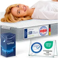 Aktiv shop GmbH Visco Topper 160x200 cm – 5 cm Hoog – Traagschuim Matras Topper met Hoeklussen en ademende Nethoes
