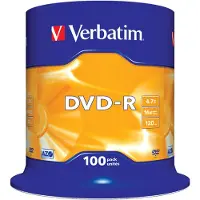 Verbatim DVD-R 100 stuks in cakebox