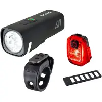 Sigma Aura 40 / Hiro 10 Set Fietsverlichtingsset LED-lamp werkt op batterij werkt op een accu Zwart