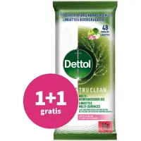 Dettol 1+1 Gratis: Reinigingsdoekjes Tru Clean Appleblossom 48 Stuks
