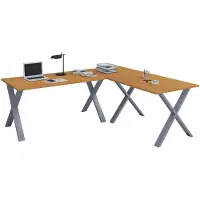 VCM Houten Bureau | Hoek Bureau Plain | 190x190 | L Vorm Links of Rechts | Werktafel Plaat 50 cm Diep| Computer Tafel Kantoormeubilair - Lona X