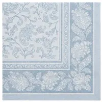 Papstar 50 Servetten ROYAL Collection 1/4 vouw 40 cm x 40 cm arctisch blauw Ornaments