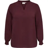 ONLY Carmakoma - CARMETTA L/S V-NECK TOP WVN NOOS - Dames - T-shirt