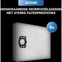SQOON Serviceset geschikt voor Kärcher WD 3 - Gelijk aan model: 2.863-006.0 / 2.863-005.0 - Vervangingsset met stofzuigerzakken en filter voor nat- en droogzuigers