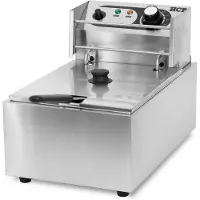 HCB - Professionele Horeca frituurpan - Friteuse - 6 liter - 230V - RVS / INOX frietketel - frietpannen - frietpan - 44x28x31.5 cm (DxBxH) - 2500W - 2578
