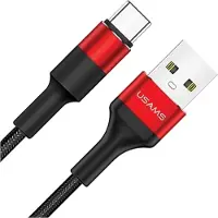 Usams U5 Serie - Snellaadkabel - 1,2 m - Rood - Duurzame Nylon