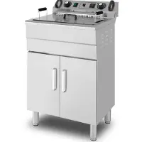 HCB - Professionele grote Horeca frituurpan - Friteuse - 23 liter - 400V - RVS / INOX frietketel - frietpannen - frietpan - 54x59x94 cm (DxBxH) - 4800W - 2557