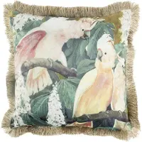 Mars & More kussen fluweel kaketoes gouden franjes 45x45cm*
