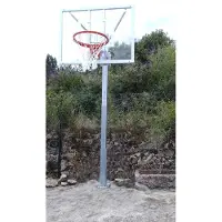 Softee Set Gegalvaniseerde Minibasketbal Hoop Baskets Met 114 Mm Buis Vast Met Ankerbasis - Zonder Scoreborden Of Hoepels