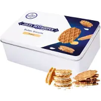 Jules Destrooper geschenkdoos - Crisp 'n Cream Vanille & Natuurboterwafels - boterwafels in koekblik - Belgische koekjes - 186g
