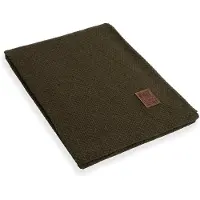 Knit Factory Jesse Gebreid Plaid - Woondeken - plaid - Wollen deken - Kleed - Groen - 160x130 cm