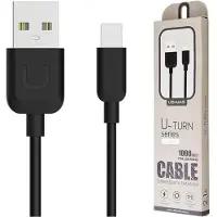 Usams U-Turn Serie - Lightning Kabel - 1m - Snel Opladen - Zwart