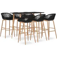 vidaXL 7-delige Barset zwart