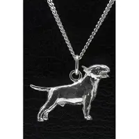 MOOYE ® - Collectie Zilveren Bull terrier ketting hanger - groot