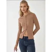 Hiccups for Kids Getextureerde Brei Slim Fit Lange Mouwen Blouse met Knopen