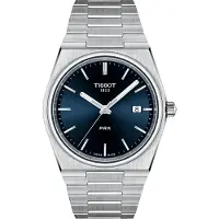 Tissot PRX Quartz horloge, 40mm, blauwe wijzerplaat, roestvrij staal, modelnummer T137.410.11.041.00