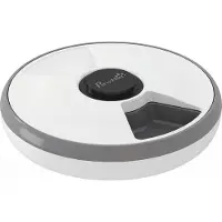 PawHut Voederautomaat voor huisdieren-ABS-Ø31,5 x 8,3H cm-Grijs