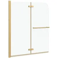 vidaXL Douche Omheining Transparant en Goud 120 x 140 cm