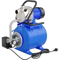 Wiltec huiswaterinstallatie 1200W, 3400 liter per uur, huiswaterautomaat met druksschakelaar en membraanketel, 19 liter drukketel, tuinpomp, waterpomp, pomp voor huishoudelijk water, regenwaterpomp