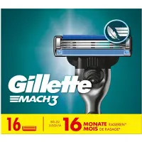 Gillette Mach 3 - Scheermesjes - 16 stuks - Huidvriendelijke technologie - Comfortabele en gladde scheerbeurt