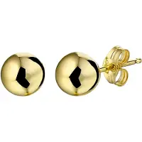 Lucardi - Geelgouden oorbellen bol 5 mm