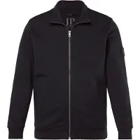 JP 1880 - Heren - Sweatjack sweatstof opstaande kraag rits tot 8XL - Zwart - Maat 7XL