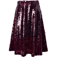 Miamoda - Dames - Midirok A-lijn transparant met paillettenmotief - Fluweelrood - Maat 46