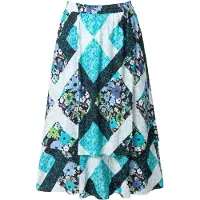 Ulla Popken Rok blauw / aqua / groen / wit