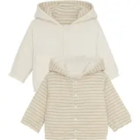 Noppies baby gestreepte sweatvest ecru Jongens/Meisjes Stretchkatoen Capuchon - maat 50