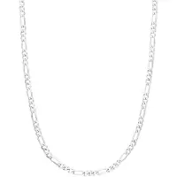 Lucardi Kinder Zilveren ketting figaro - Ketting - 925 Zilver - Zilverkleurig - 45 cm