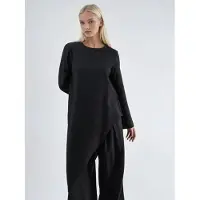 Busem Gestructureerde Knopen Blouse met Lange Mouwen