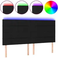 vidaXL Hoofdbord LED 160x5x118/128 cm stof zwart