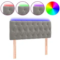 vidaXL Hoofdbord LED 100x7x78/88 cm fluweel lichtgrijs